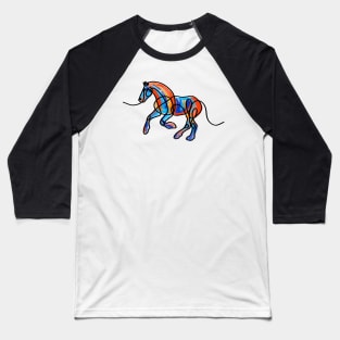 Single Line Horse Art Baseball T-Shirt